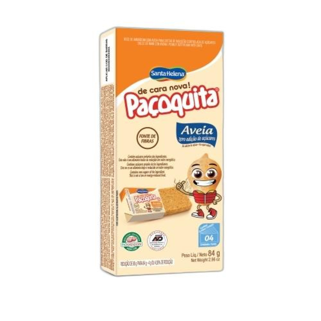 Detalhes do produto Pacoca Pacoquita Zero Quad Embr Dp 4X18G Aveia