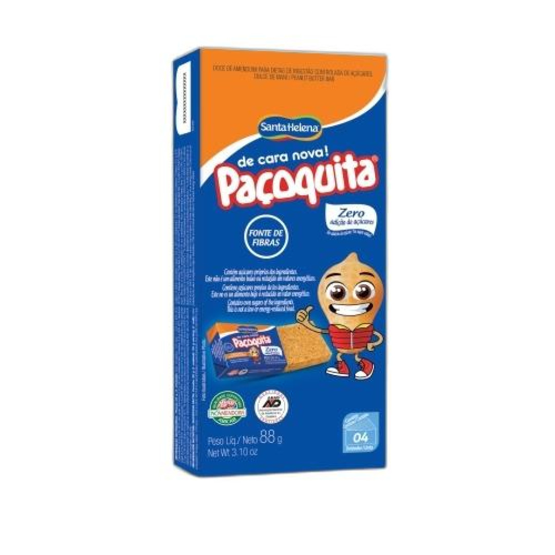 Detalhes do produto Pacoca Pacoquita Zero Quad Embr Dp 4X18G Amendoim