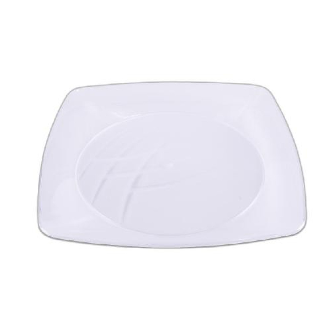 Detalhes do produto X Prato Quadrado Grande 21Cm 10Un Prafes Cristal