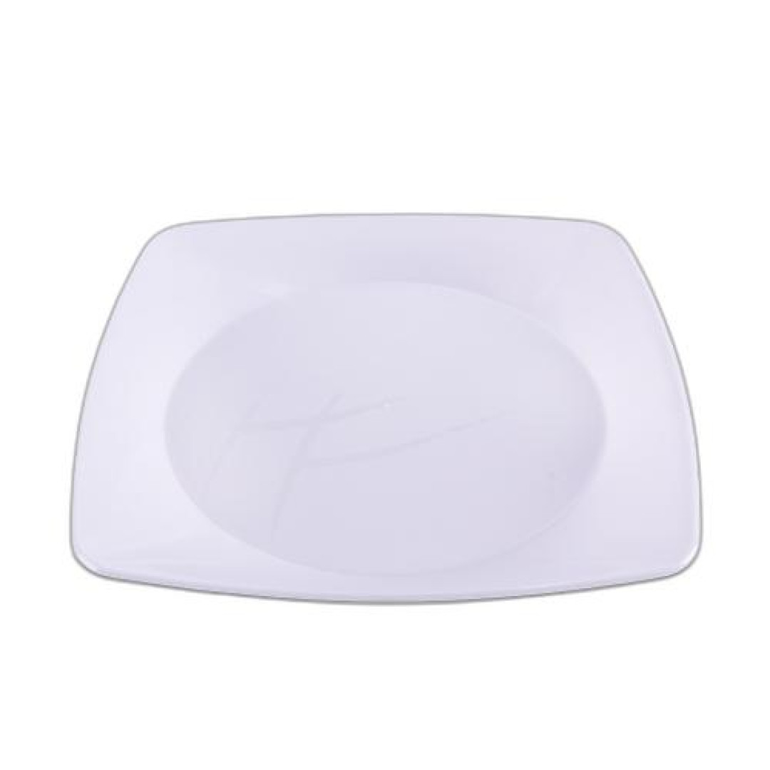 Detalhes do produto X Prato Quadrado Grande 21Cm 10Un Prafes Branco
