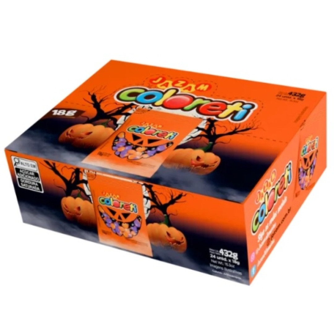 Detalhes do produto Coloreti Halloween Dp 24X18Gr Jazam Chocolate