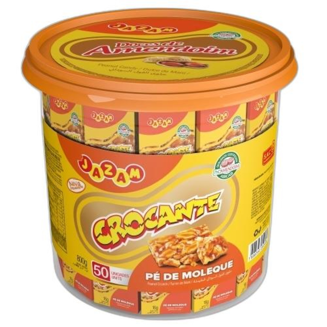 Detalhes do produto Pe Moleque Croc Embr Pt 50X15Gr Jazam Amendoim