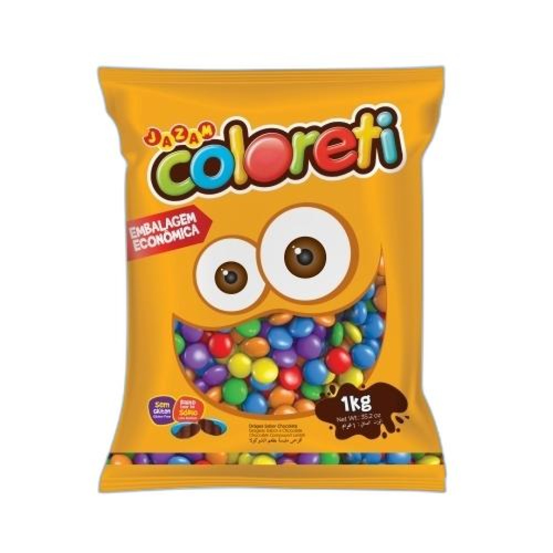 Detalhes do produto Confeito Coloreti Pc 1Kg Jazam Chocolate