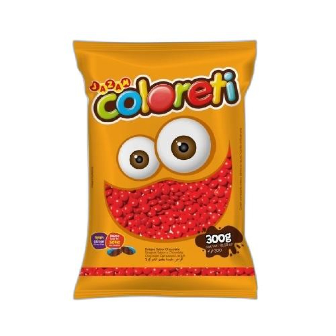Detalhes do produto Confeito Coloreti Mini 300Gr Jazam Vermelho