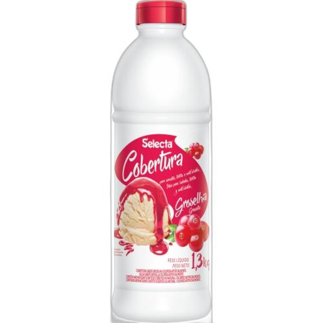 Detalhes do produto Cobertura Liquida 1,3Kg Selecta Groselha