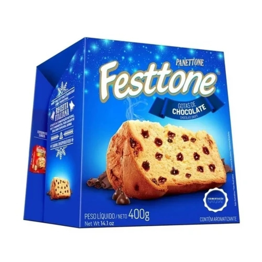 Detalhes do produto Panetone 400Gr Festtone Gotas Choc