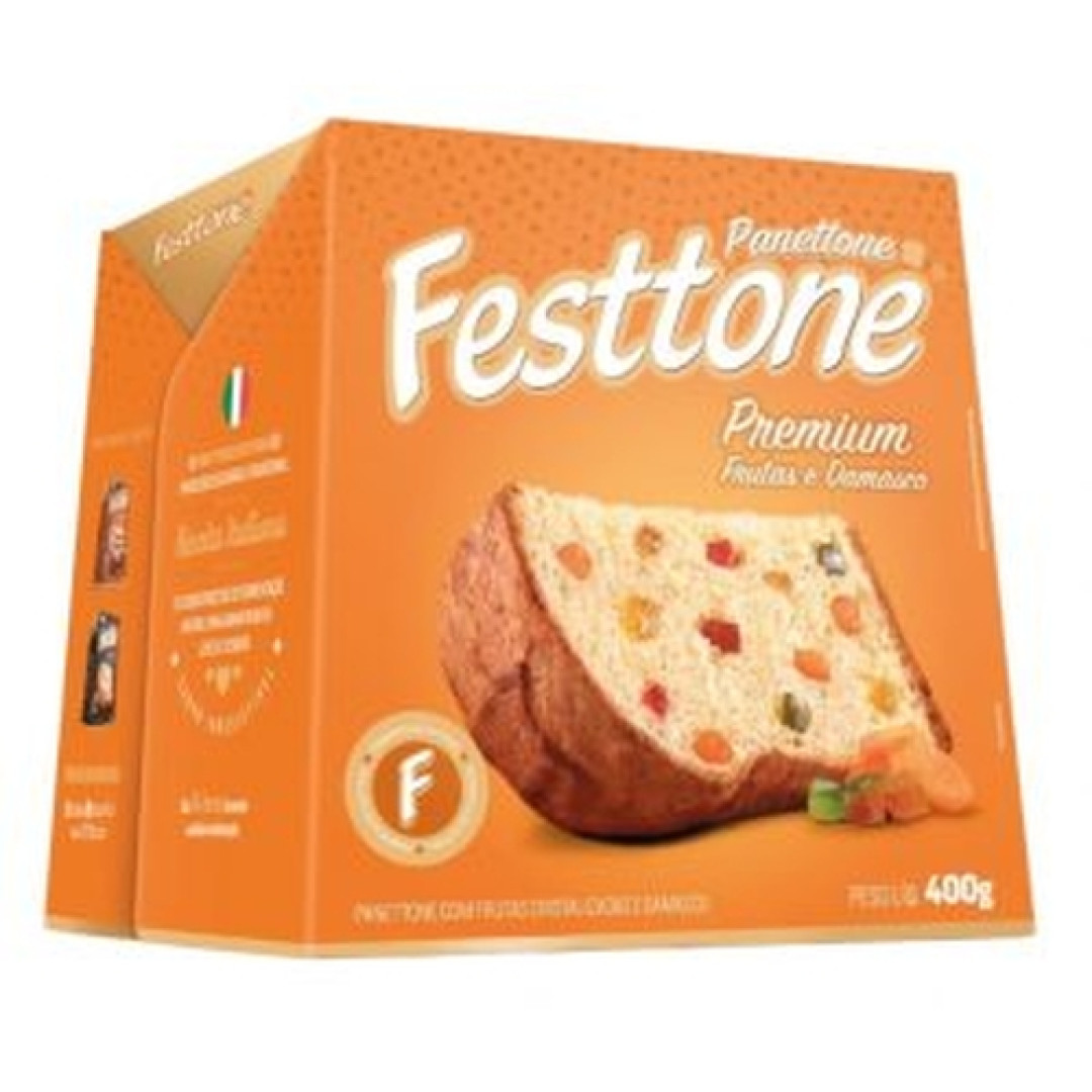 Detalhes do produto Panetone Premium 400Gr Festtone Frutas.damasco