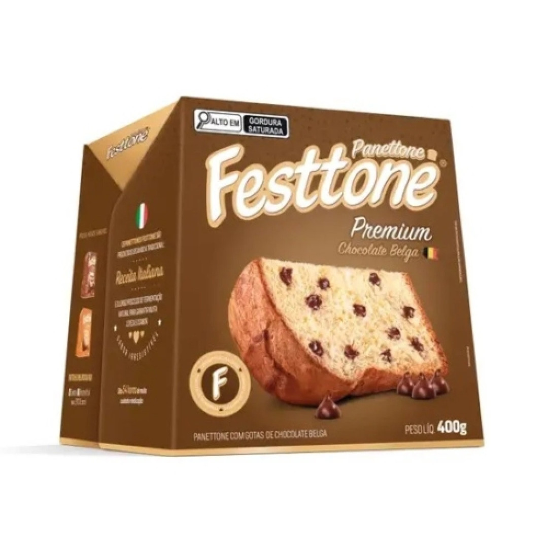 Detalhes do produto Panetone Premium 400Gr Festtone Choc Belga