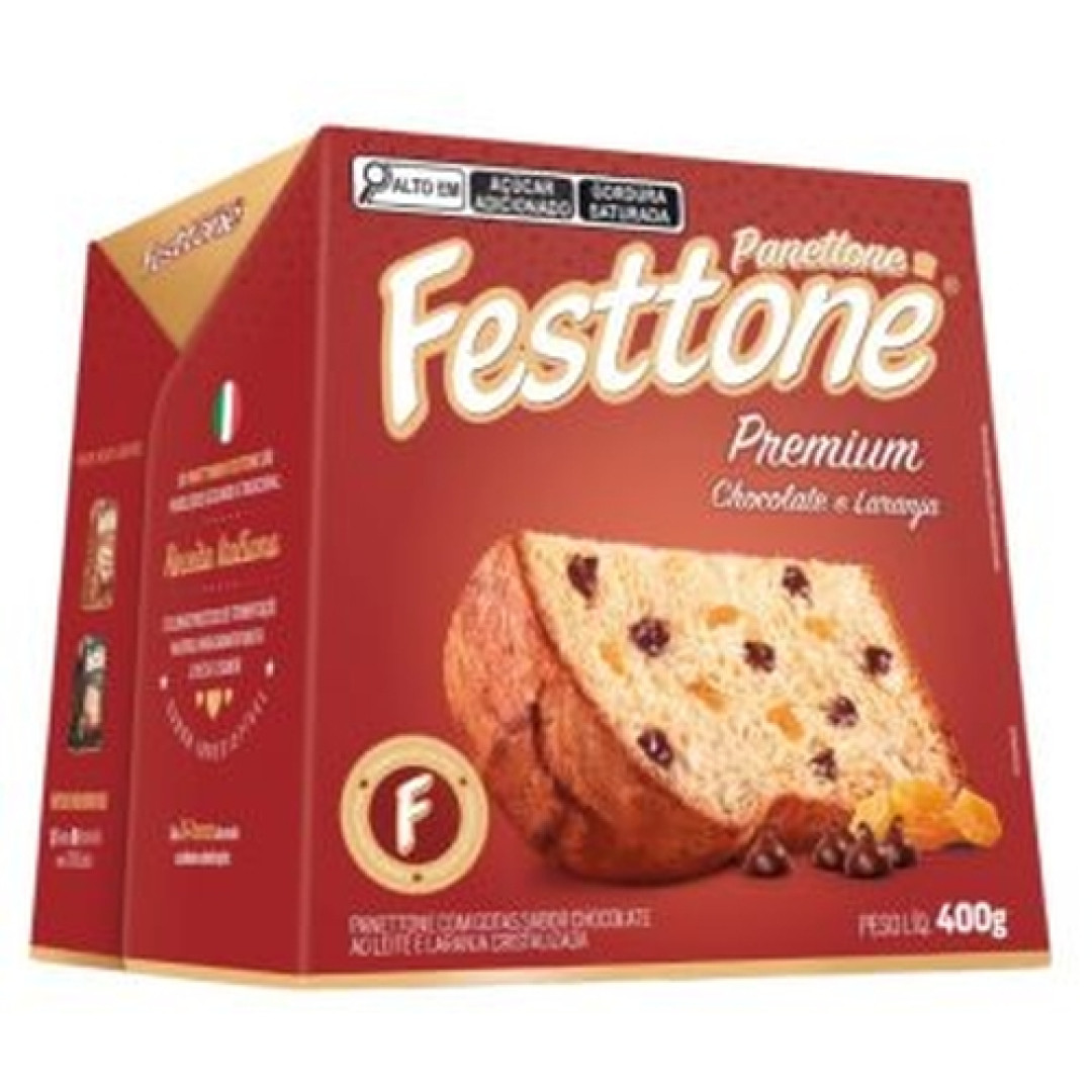 Detalhes do produto Panetone Premium 400Gr Festtone Chocolate Laran