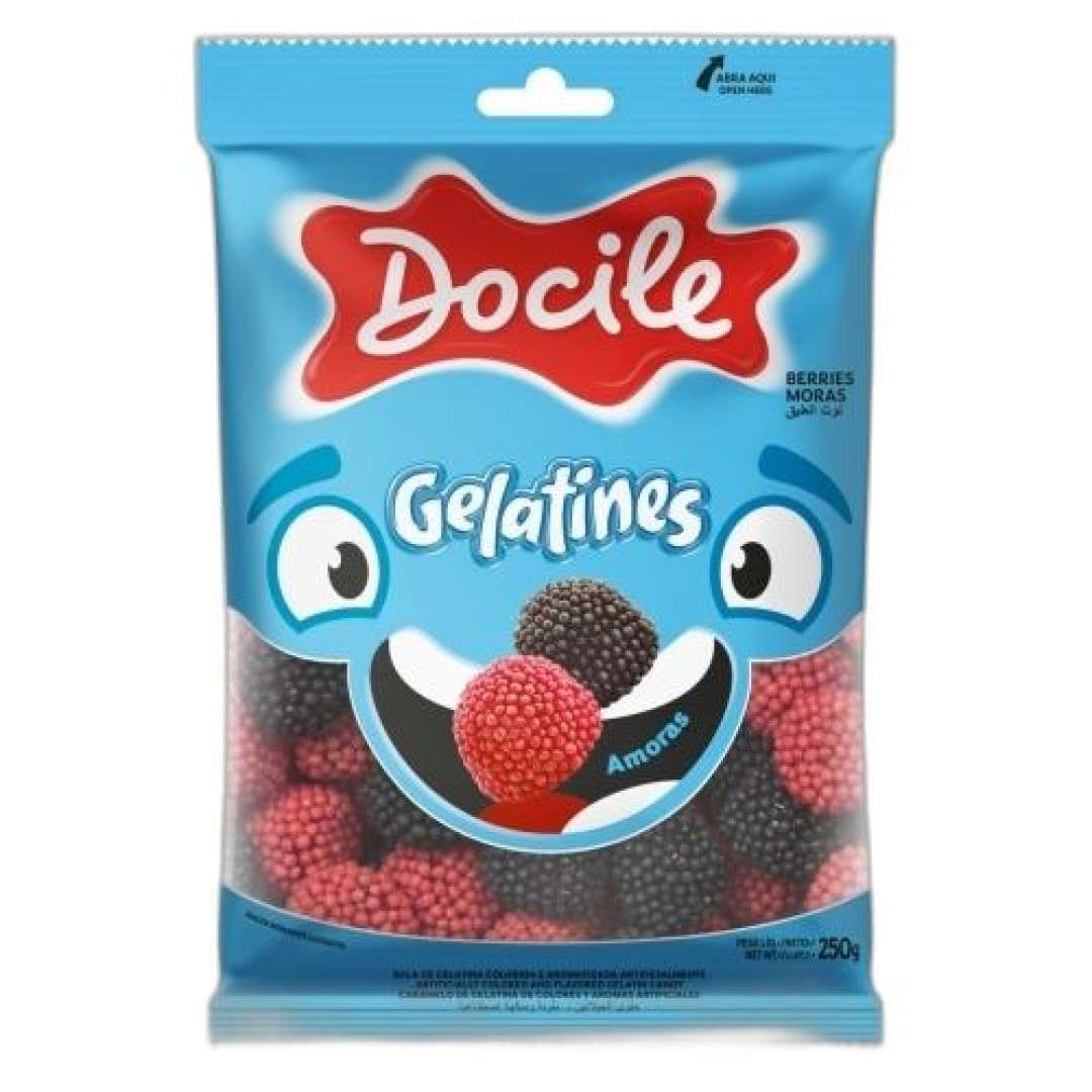 Detalhes do produto Bala Gel Amoras 250Gr Docile Amora