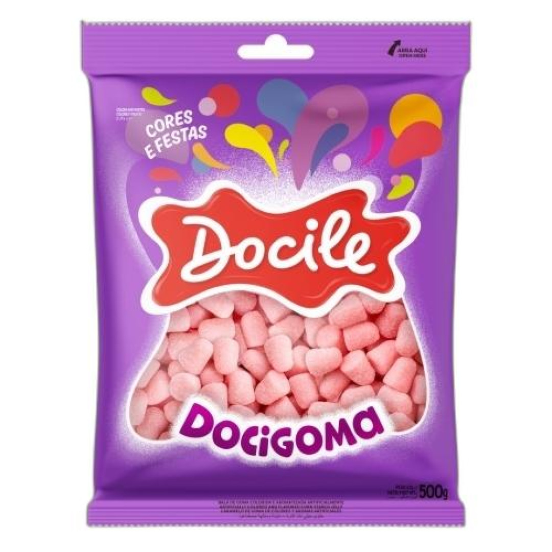 Detalhes do produto Goma Mini Sino 500G Docile Rosa