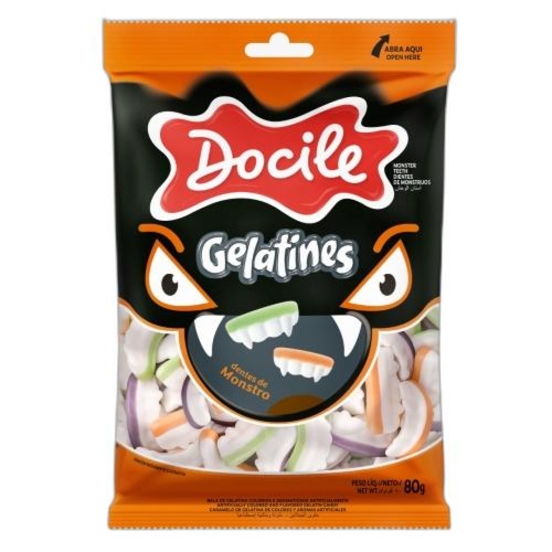 Detalhes do produto Bala Gel Dente Monstro 80Gr Docile Sortido