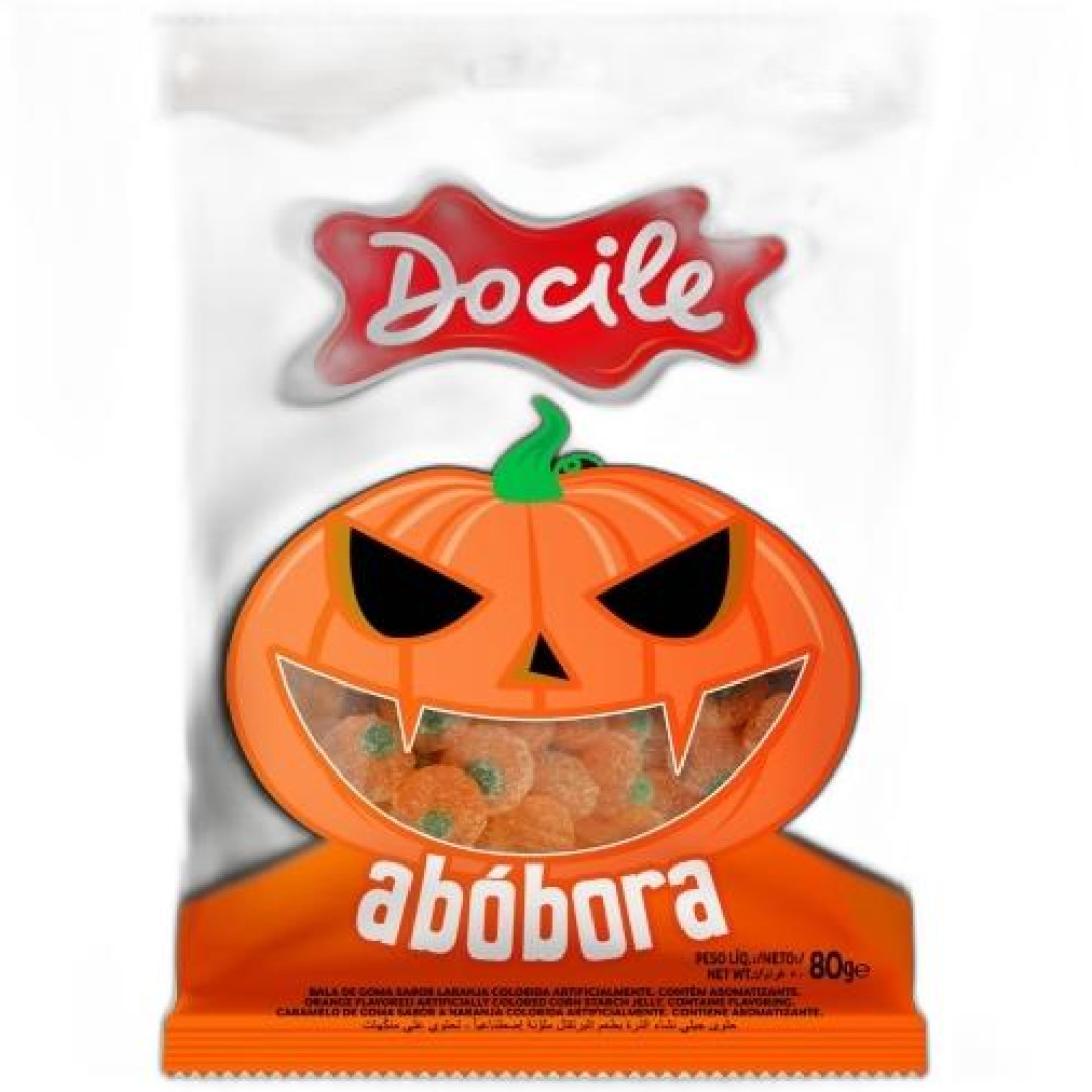 Detalhes do produto Bala Goma Abobora 80Gr Docile Laranja