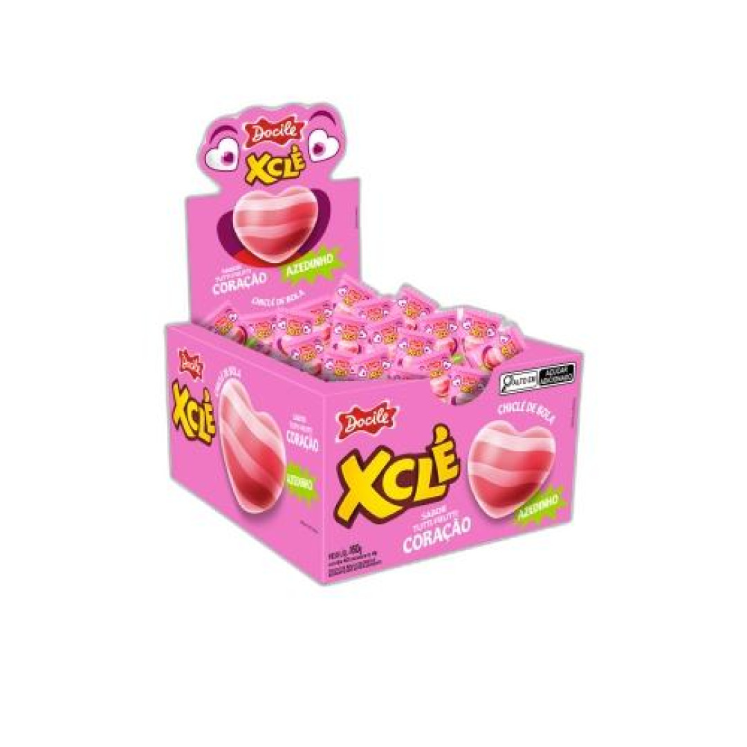 Detalhes do produto Chicle Xcle Azedi Coracao Dp 40Un Docil Tutti Frutti