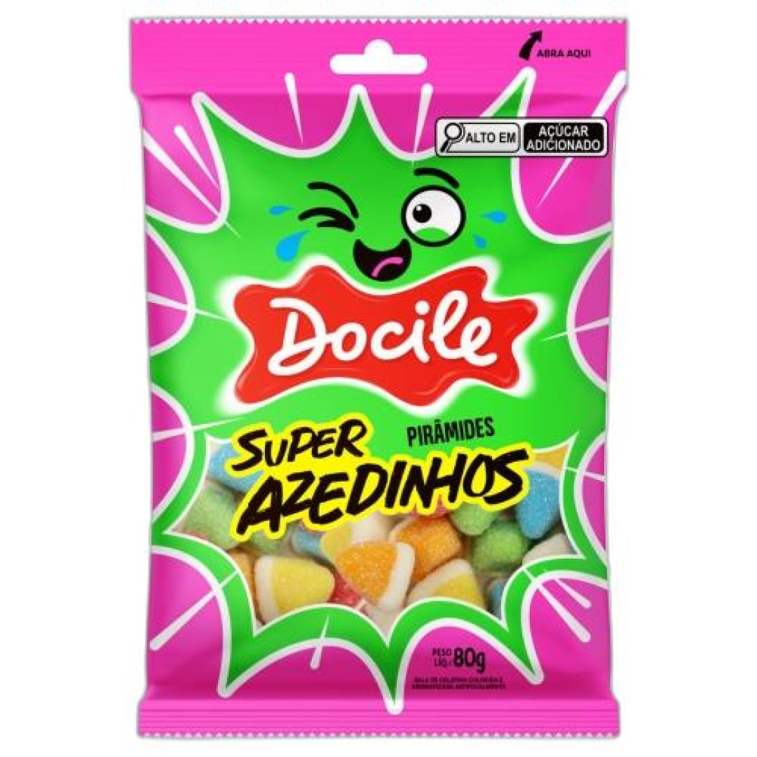 Detalhes do produto Bala Gel Piramide 80Gr Docile Sortido Azedo