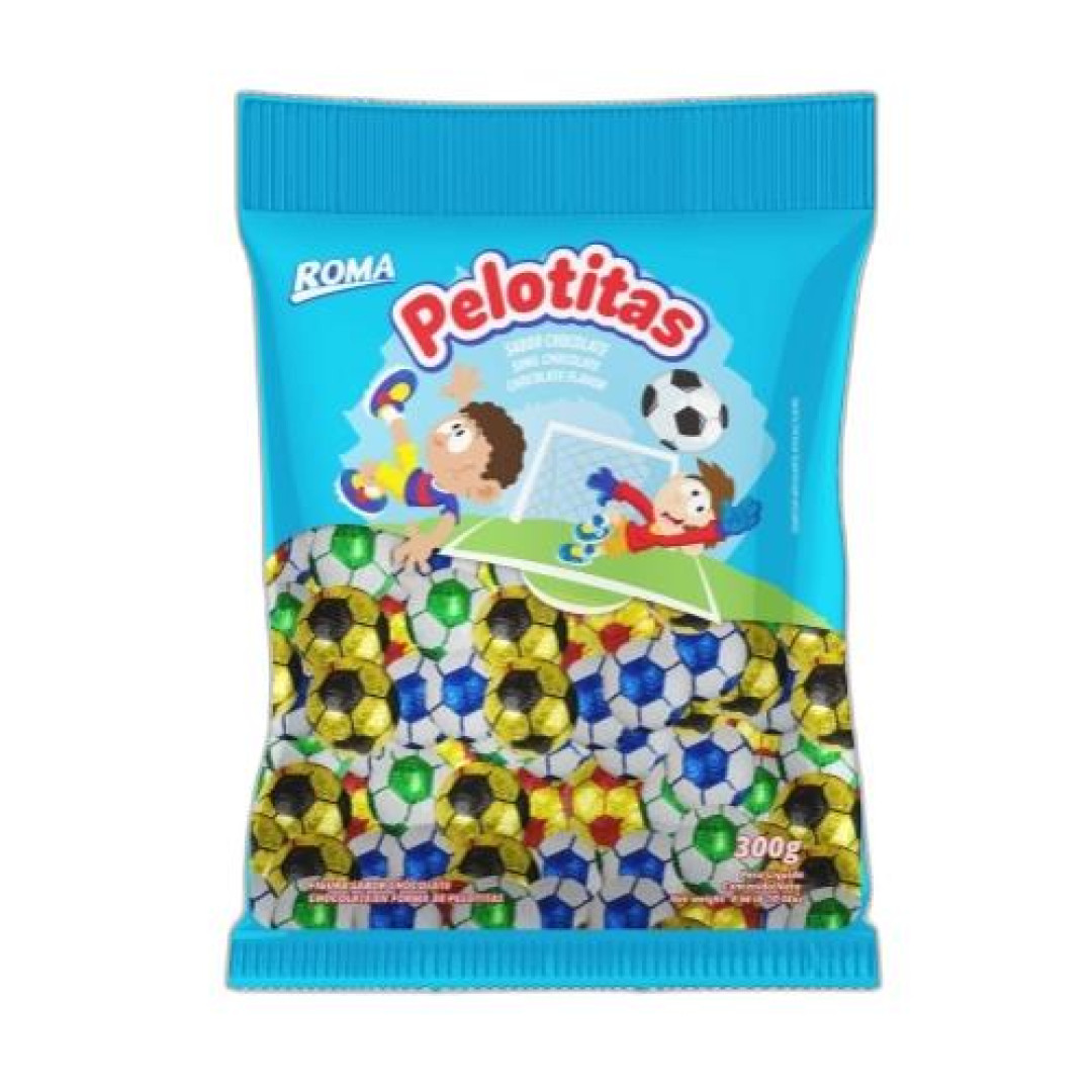 Detalhes do produto Choc Bolinha Pelotitas 300Gr Roma Ao Leite