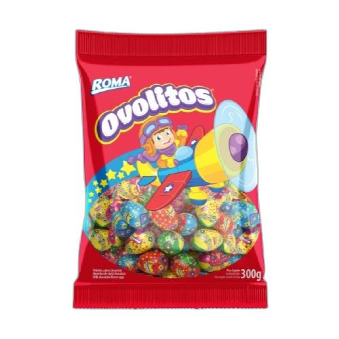 Detalhes do produto Choc Ovinho Ovolitos 300Gr Roma Ao Leite