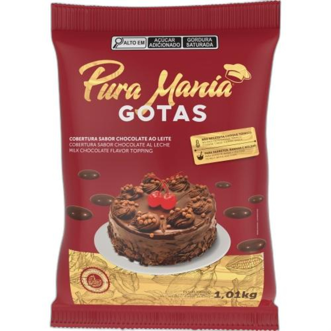 Detalhes do produto Cobert Gotas Pura Mania 1,01Kg Roma Ao Leite