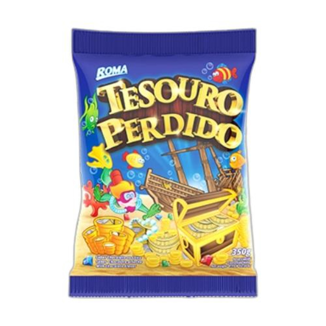 Detalhes do produto Choc Moedas Tesouro Perdido 350Gr Roma Ao Leite