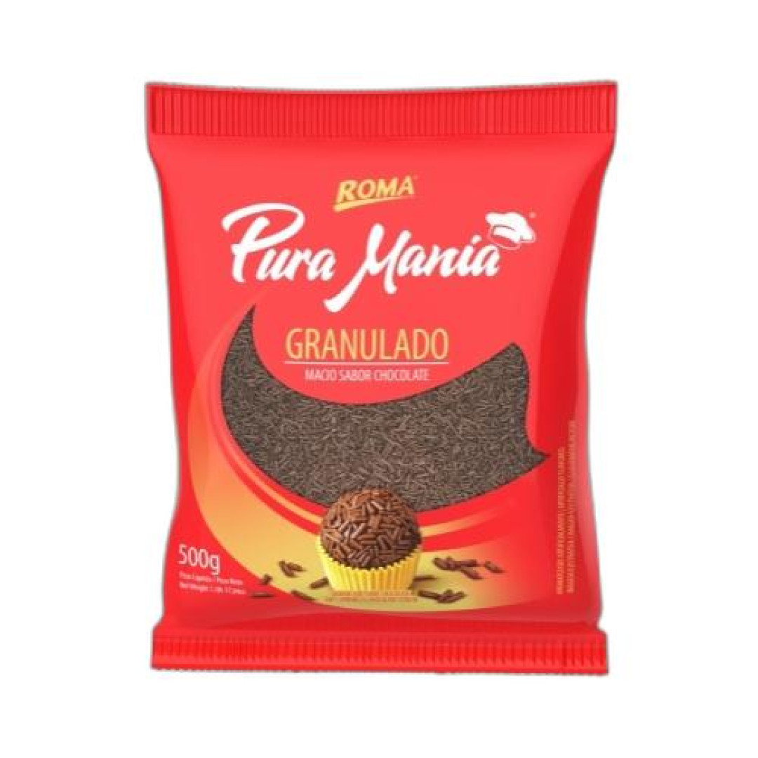 Detalhes do produto Choc Granulado Pura Mania 500Gr Roma Ao Leite