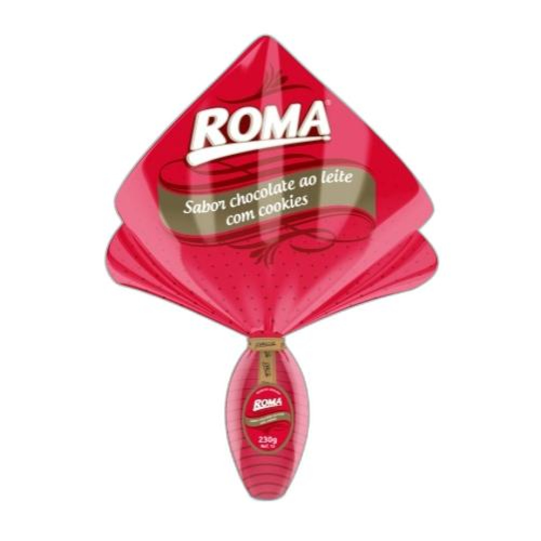 Detalhes do produto Ovo Pascoa 230Gr Roma Ao Leite.cookie