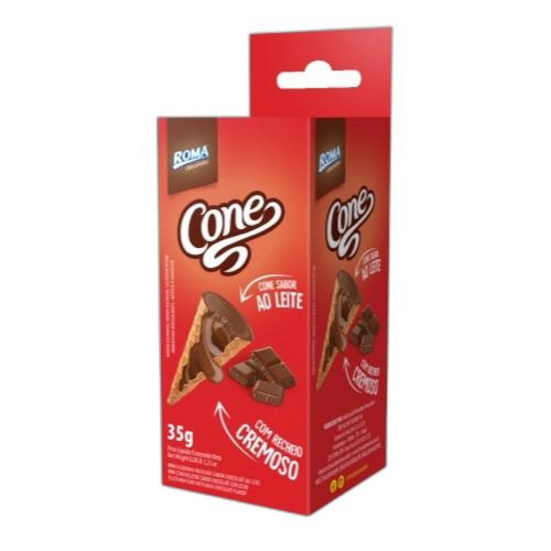 Detalhes do produto Choc Cone Rech 35Gr Roma Ao Leite