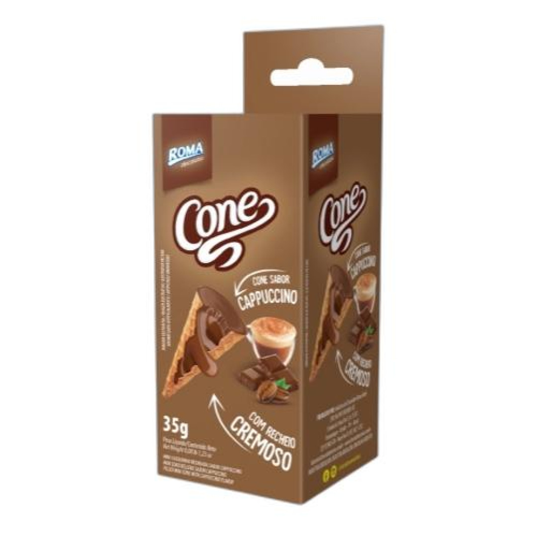 Detalhes do produto Choc Cone Rech 35Gr Roma Capuccino