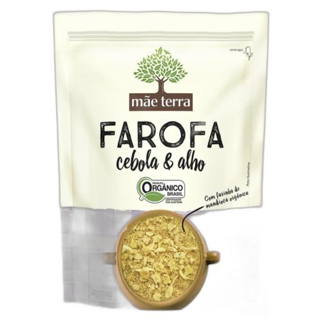 Detalhes do produto Farofa Organica 200Gr Mae Terra Cebola.alho
