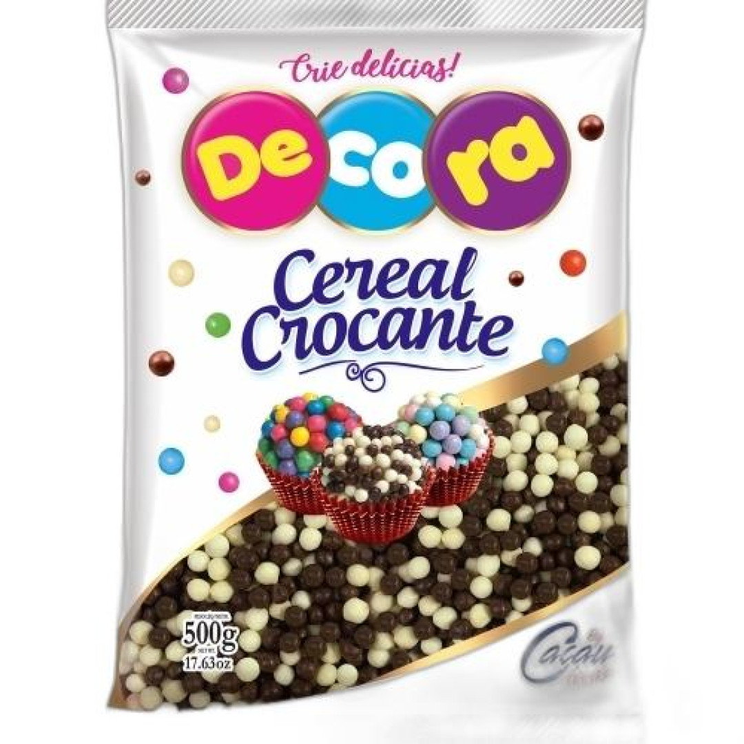 Detalhes do produto Mini Cereal Crocante 500Gr Decora Branco.preto