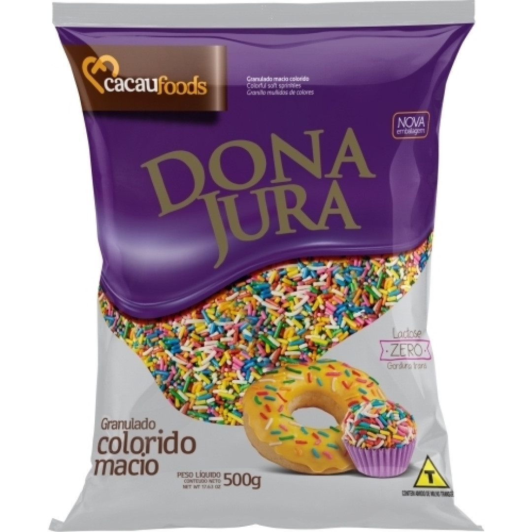 Detalhes do produto Choc Granulado Macio 500Gr Dona Jura Colorido