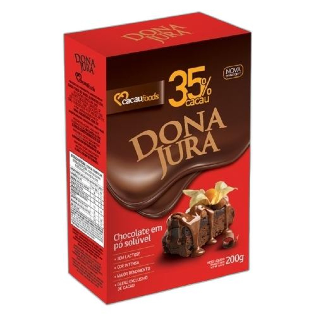 Detalhes do produto Choc Po 35% Cacau 200Gr Dona Jura .