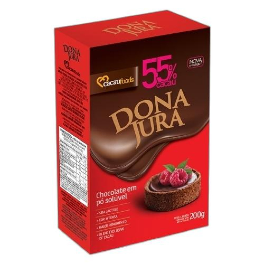 Detalhes do produto Choc Po 55% Cacau 200Gr Dona Jura .