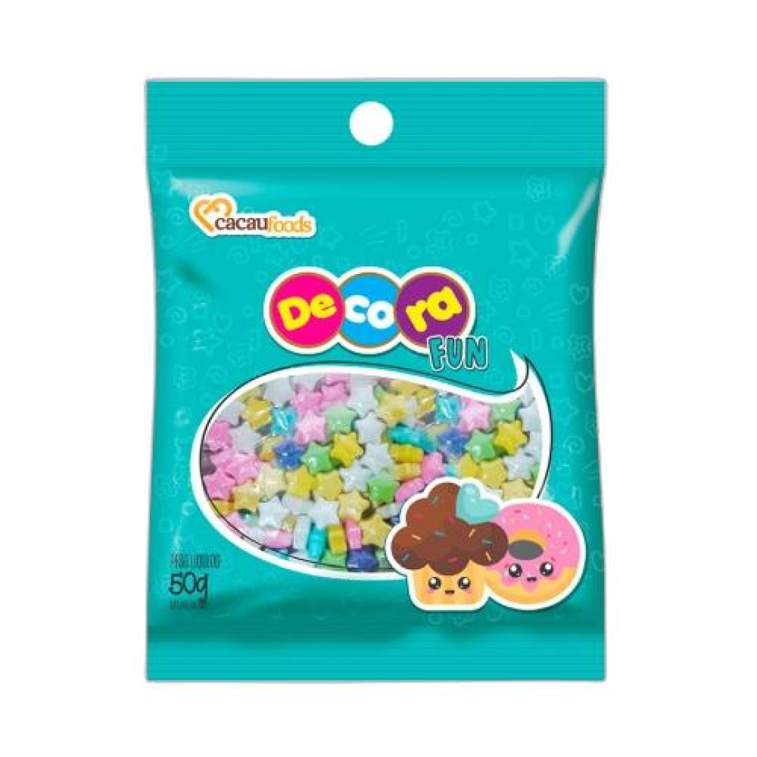 Detalhes do produto Confeito Decora Fun Star 50G Cacau Foods Sortidos