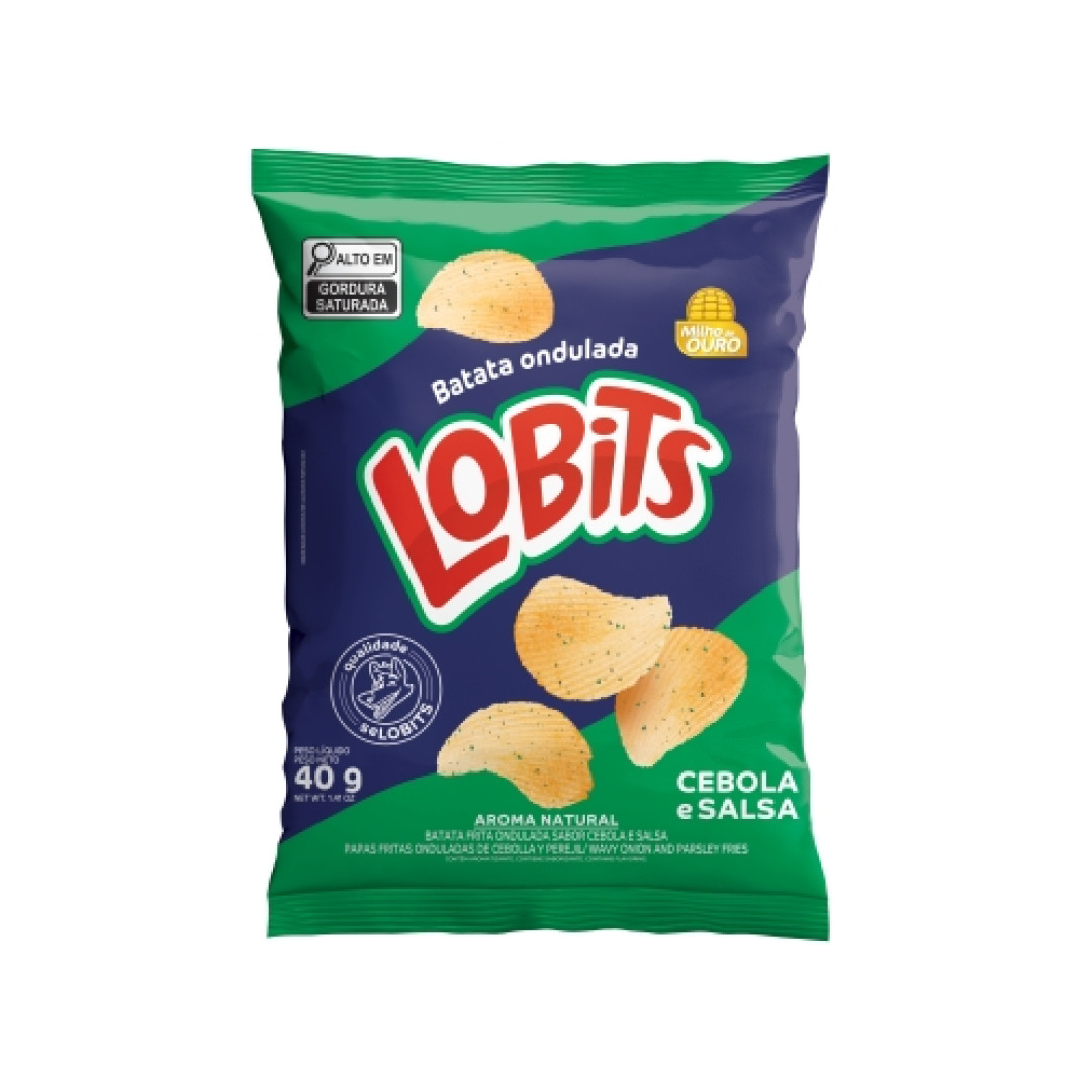 Detalhes do produto Batata Ondulada Lobits 40Gr Milho Ouro Cebola