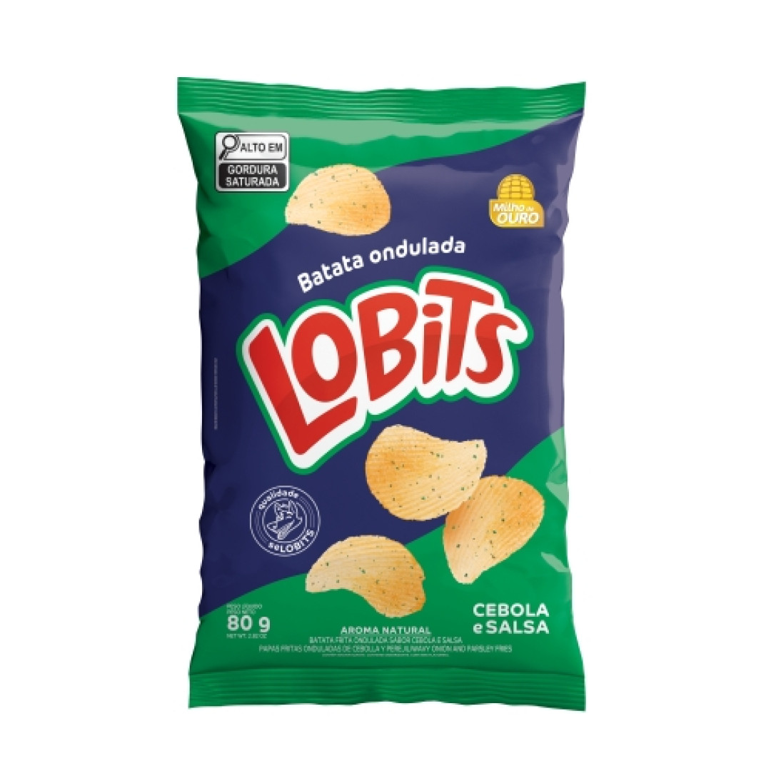 Detalhes do produto Batata Ondulada Lobits 80Gr Milho Ouro Cebola