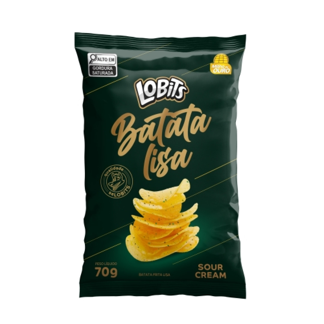 Detalhes do produto Batata Lisa Lobits 70Gr Milho Ouro Sour Cream