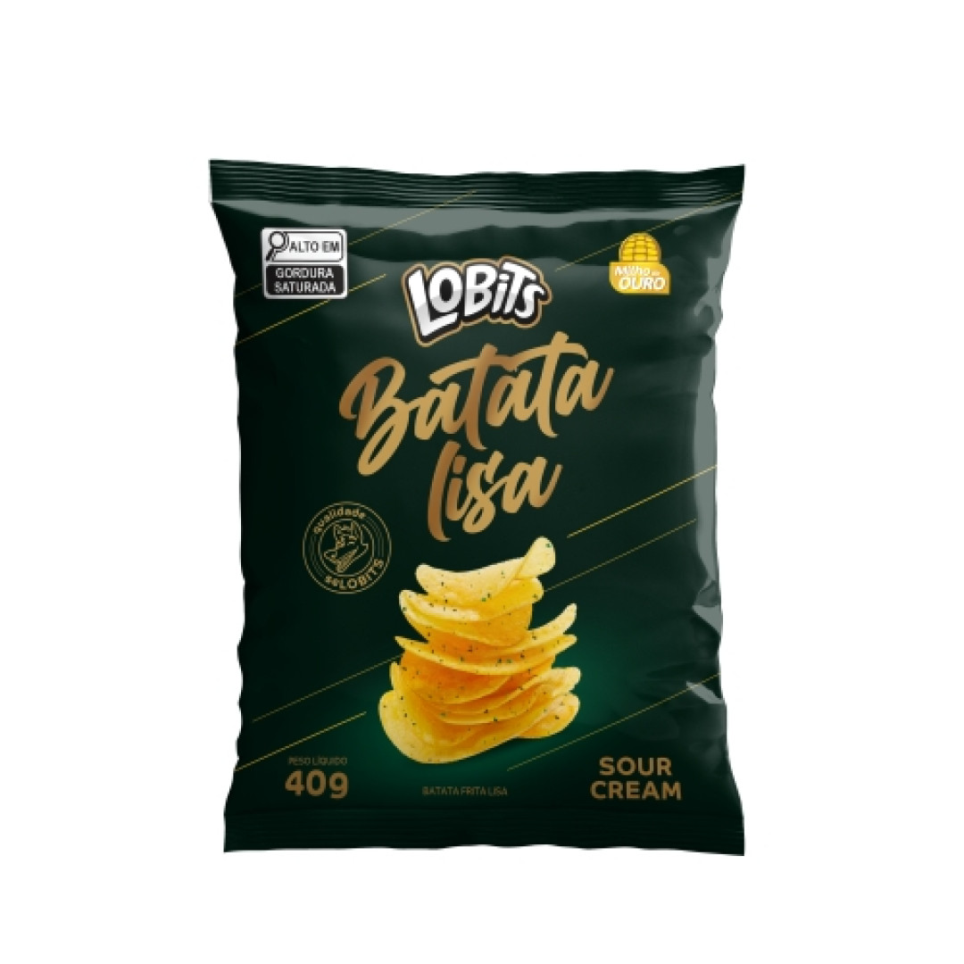 Detalhes do produto Batata Lisa Lobits 40Gr Milho Ouro Sour Cream