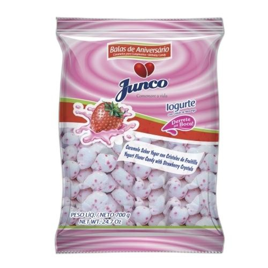 Detalhes do produto X Bala Aniversario 700Gr Junco Iogurte Morango