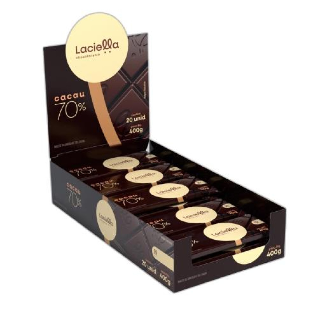 Detalhes do produto Choc Laciella Zero Lacto 20X20Gr Dum Dum 70% Cacau