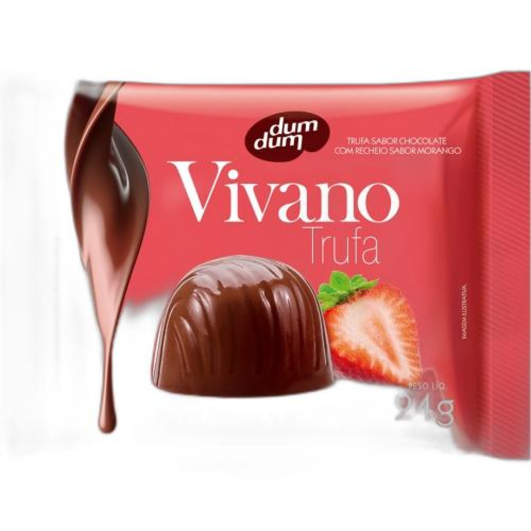 Detalhes do produto Trufa Vivano 12X24Gr Dum Dum Morango