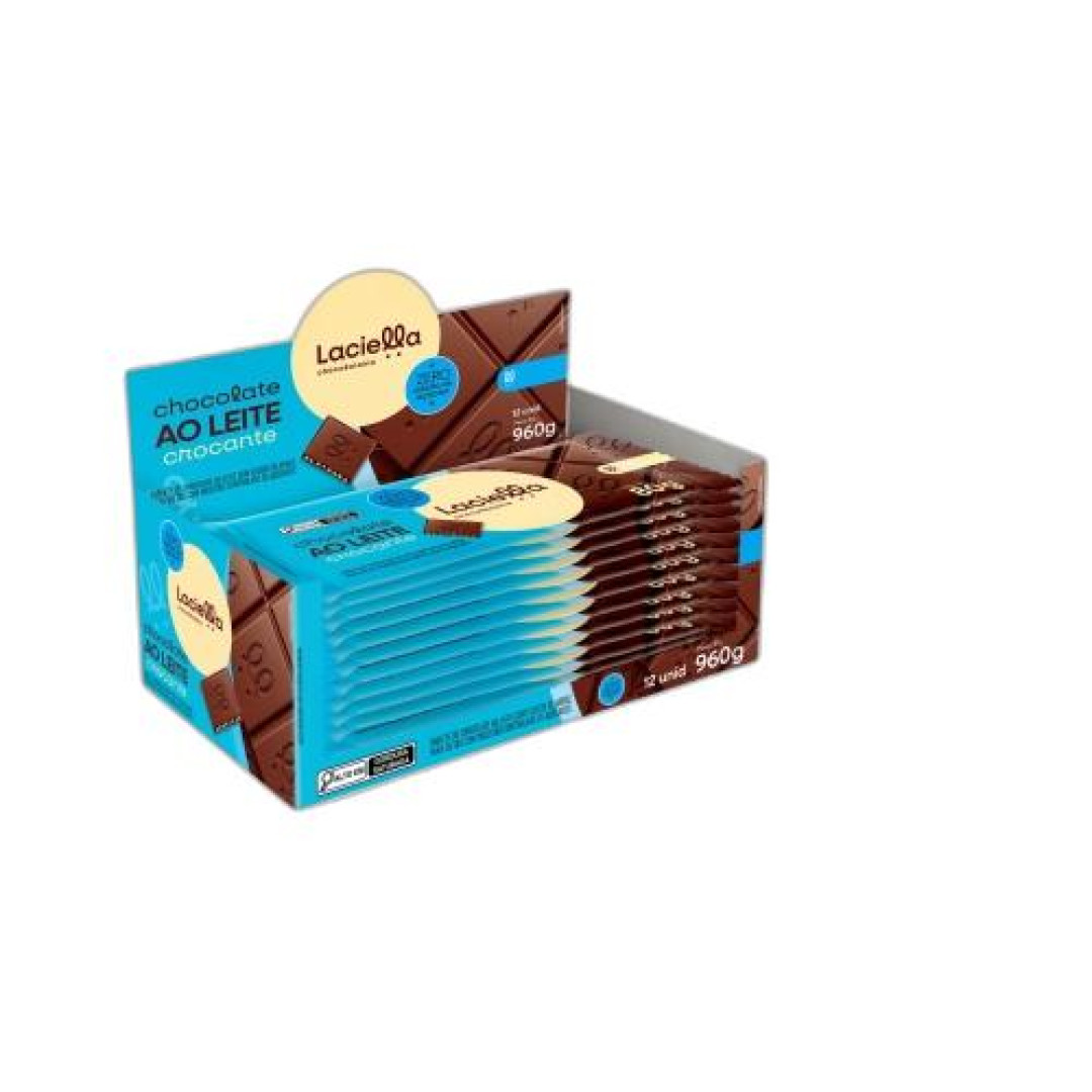 Detalhes do produto Choc Laciella Zero Acucar 80Gr Dum Dum Ao Leite Crocan