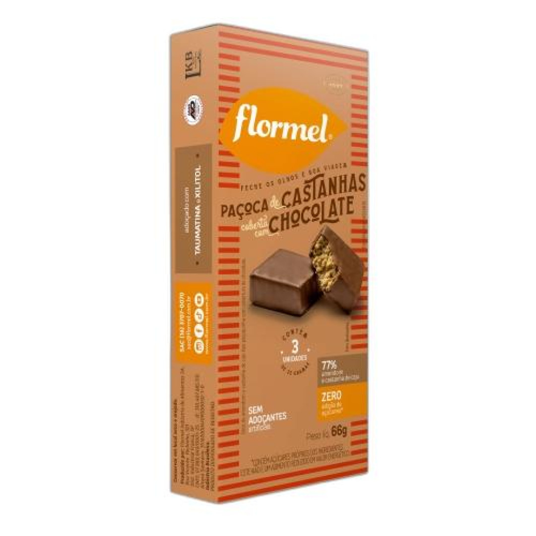 Detalhes do produto Pacoca Zero 3X22Gr Flormel Castanh.chocola
