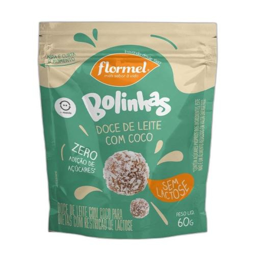 Detalhes do produto Doce Leite Bolinhas S/ Lact 60Gr Flormel Coco