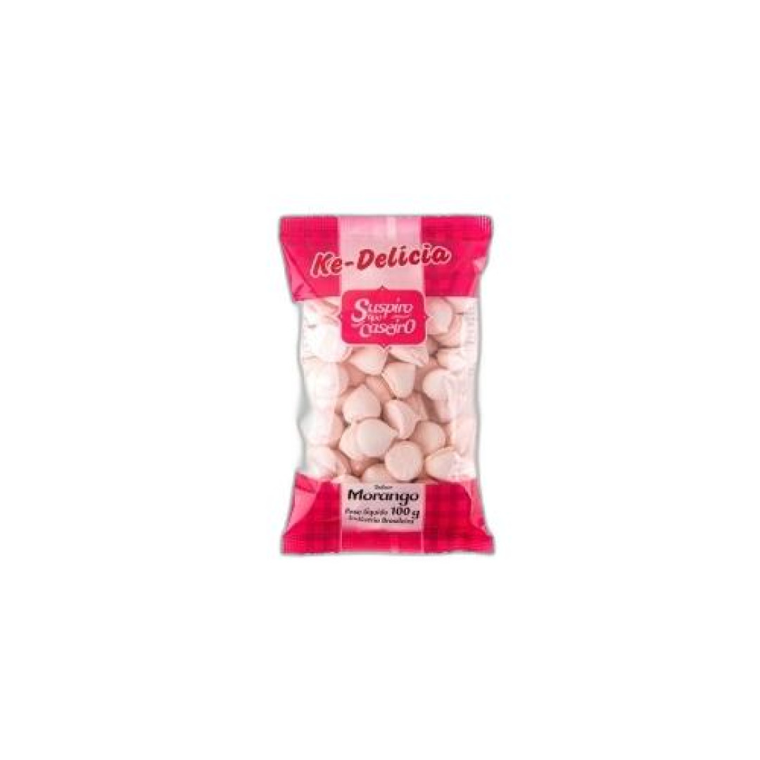 Detalhes do produto Suspiro Caseiro Ke-Delicia Pc 100Gr Kaxu Morango