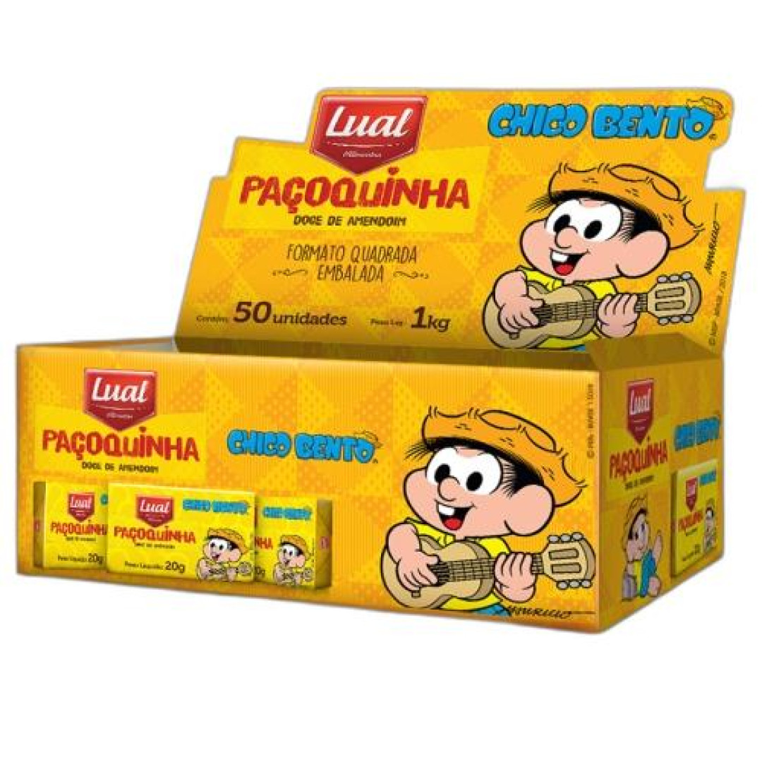Detalhes do produto Pacoca C.bento Quad Embr Dp 50X20Gr Lual Amendoim