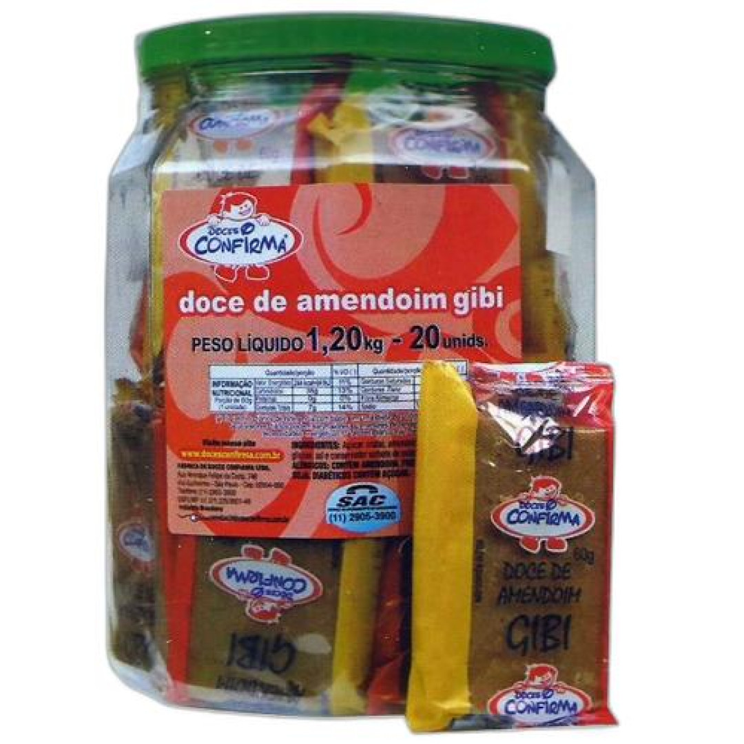 Detalhes do produto Gibi Embr Pt 20X60Gr Confirma Amendoim