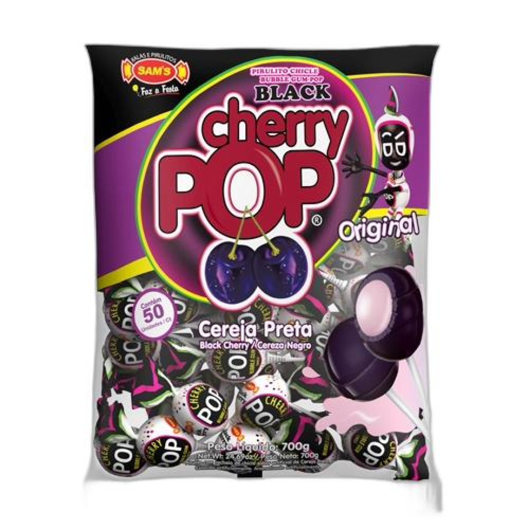 Detalhes do produto Pirl Chicle Cherry Pop 50Un Black Sams Cereja