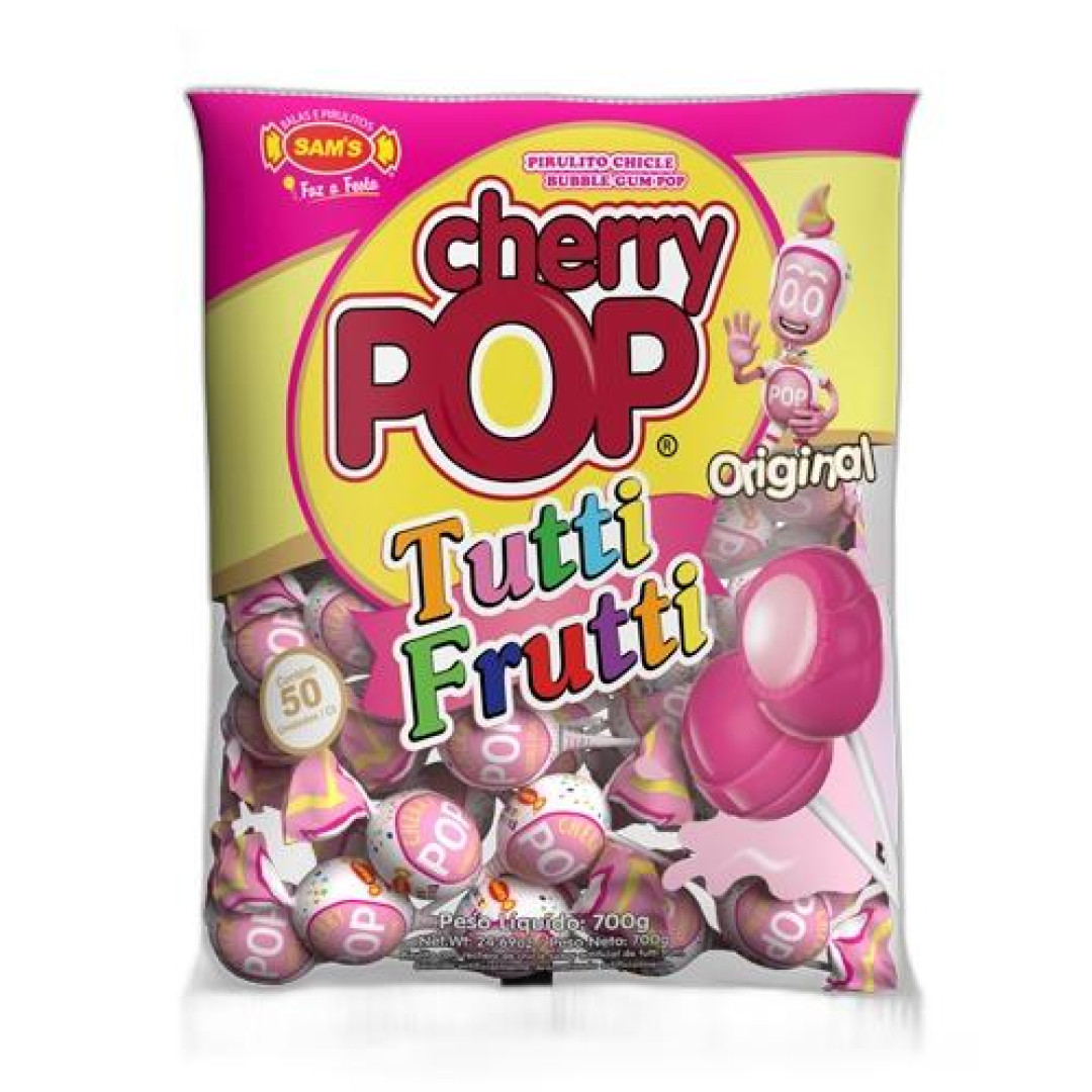 Detalhes do produto Pirl Chicle Cherry Pop 50Un Sams Tutti Frutti