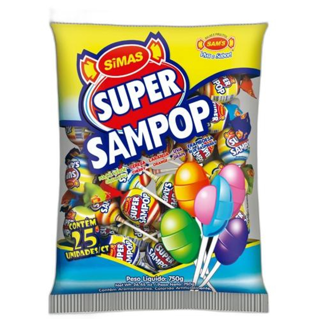 Detalhes do produto Pirl Chicle Super Sam Pop 25Un Sams Sortido