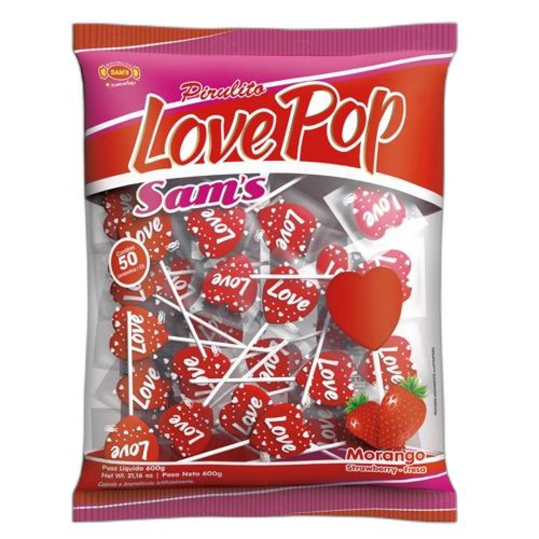 Detalhes do produto Pirl Coracao Love Pop 50Un Sams Morango